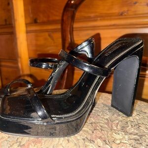 Forever 21 Black Strappy Heels